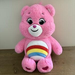 Care Bear 2020 pink cheer Bear 15” inch pink nose basic fun Rainbow